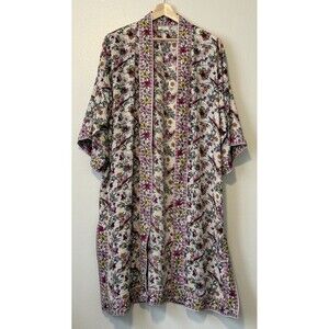 Max Studio Parrot Multicolor Print Kimono Duster Women's Size XL Boho Beach